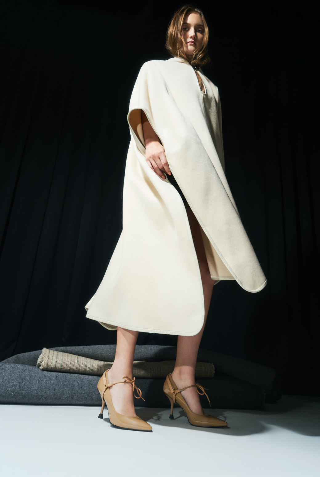Women’s patent ankle-tie pumps in sand - CHARLES & KEITH