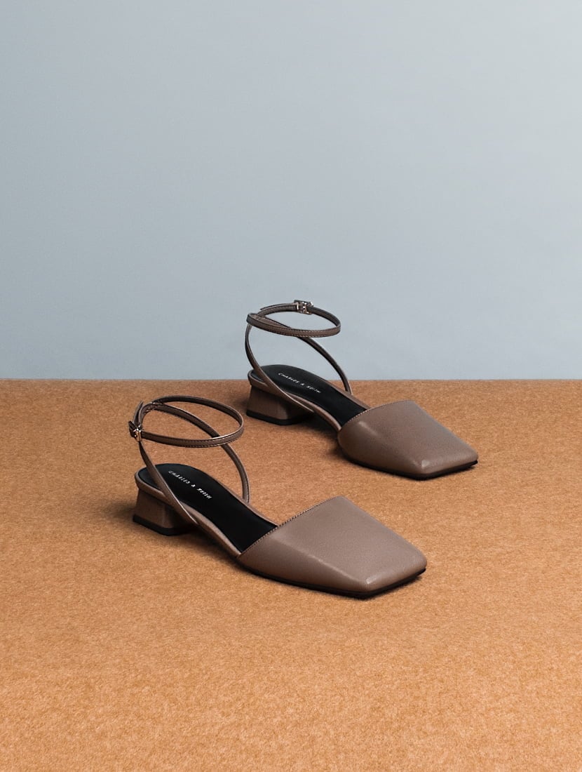 Women’s square toe ankle strap pumps - CHARLES & KEITH