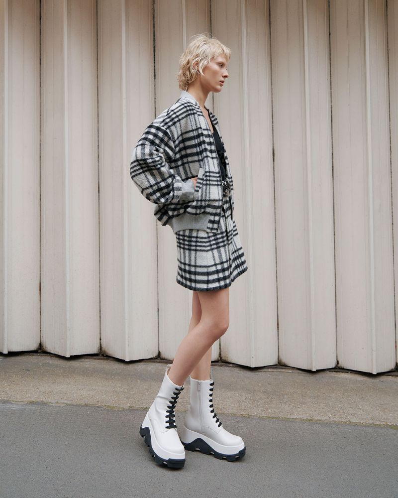 Women’s Two-Tone Platform Ankle Boots in white - CHARLES & KEITH