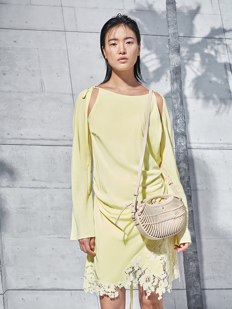 Mini Calypso Fan Curved-Handle Bag - CHARLES & KEITH