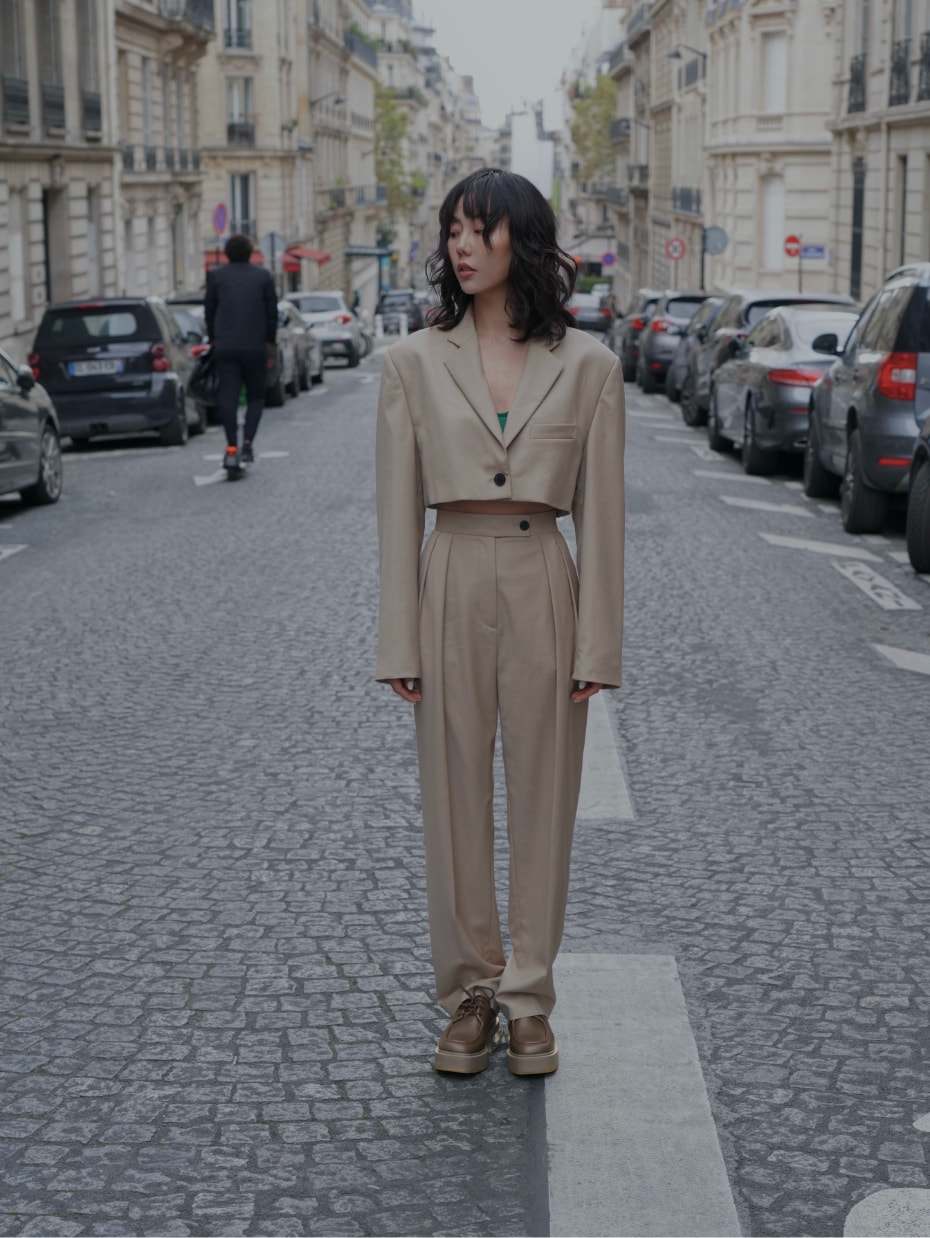 Collette sculptural heel platform brogues in military green - CHARLES & KEITH