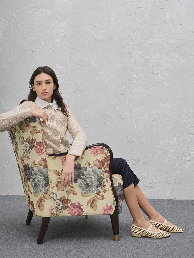 Women’s studded cut-out Mary Jane flats - CHARLES & KEITH