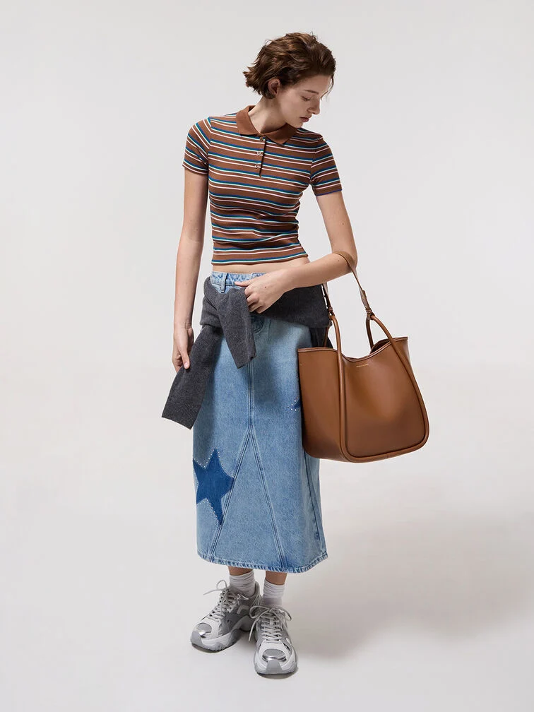 Women’s nylon puffy chain-link backpack in light grey – CHARLES & KEITH