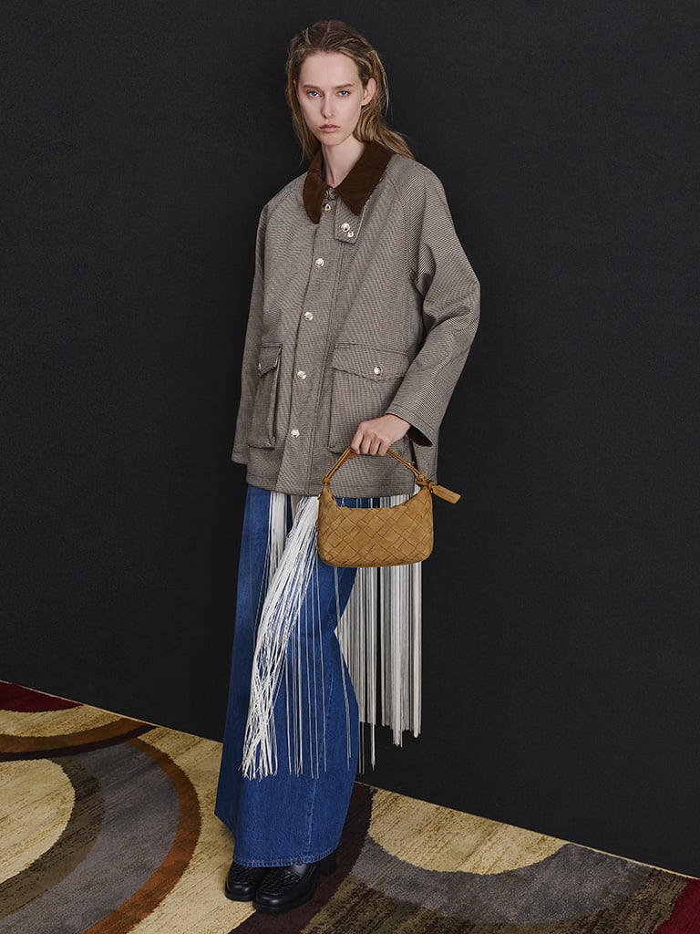 Women's Ivette Recycled Suede Woven Shoulder Bag in sahara sand — CHARLES & KEITH