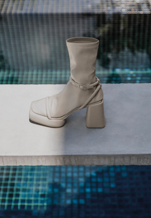 Lucile Platform Calf Boots - CHARLES & KEITH