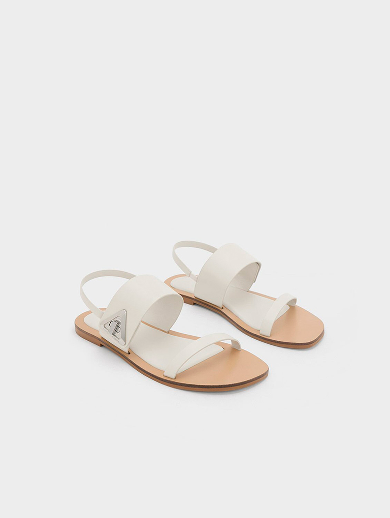 Women’s Trice double strap sandals in chalk - CHARLES & KEITH