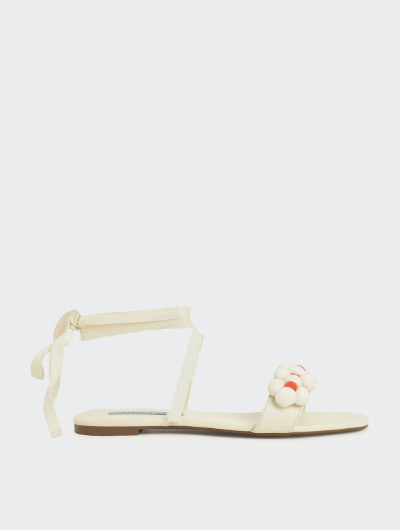 POM POM TIE-AROUND SANDALS