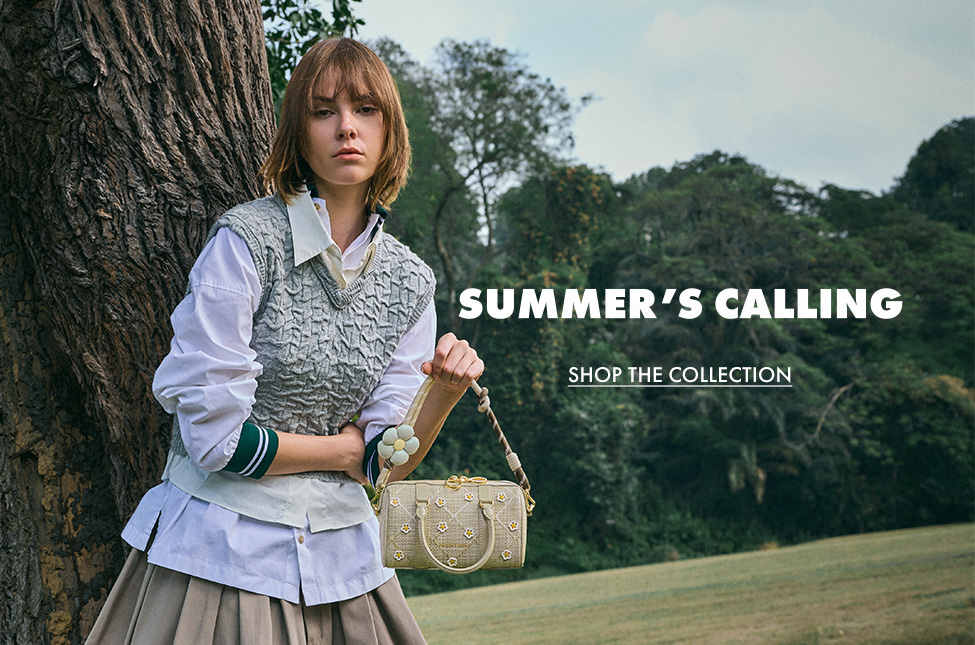 Pale Olive Philomena Raffia Flower Bowling Bag - Charles & Keith