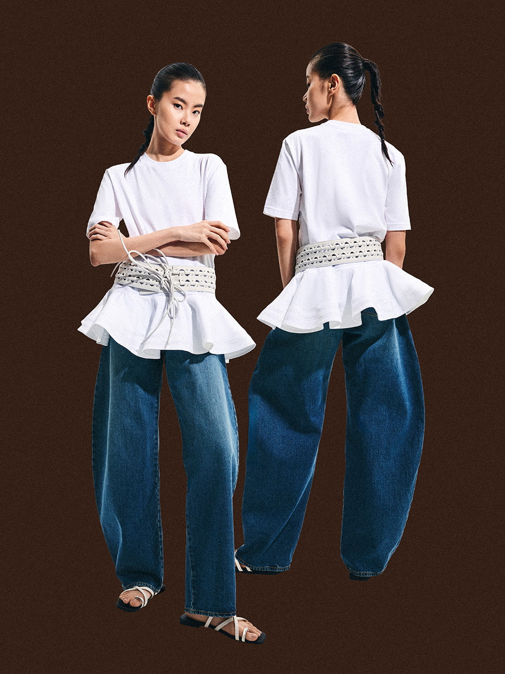 Women’s Metallic-Accent Strappy Toe-Ring Sandals in chalk - CHARLES & KEITH