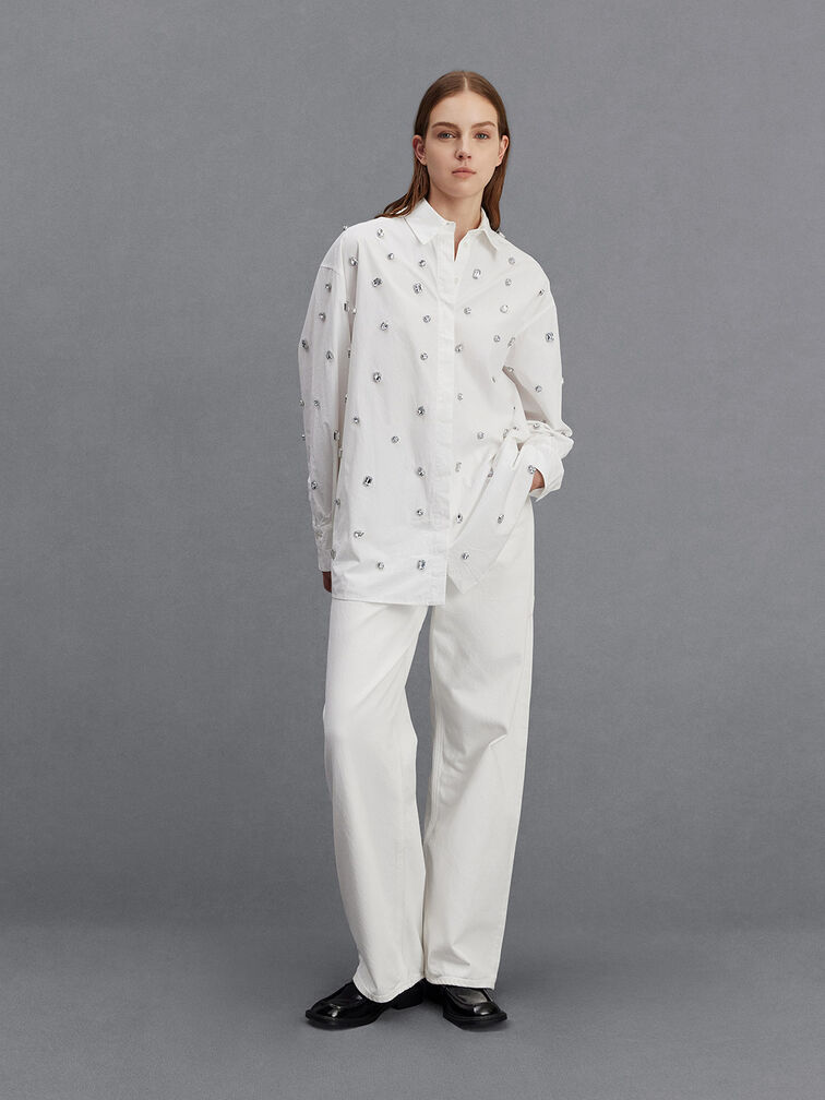 Women's Talia leather loafer mules in black - CHARLES & KEITH