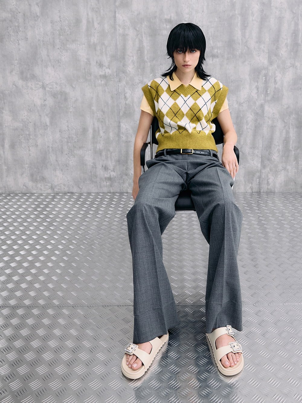 Women’s Gem-Buckle Double-Strap Sandals in chalk - CHARLES & KEITH