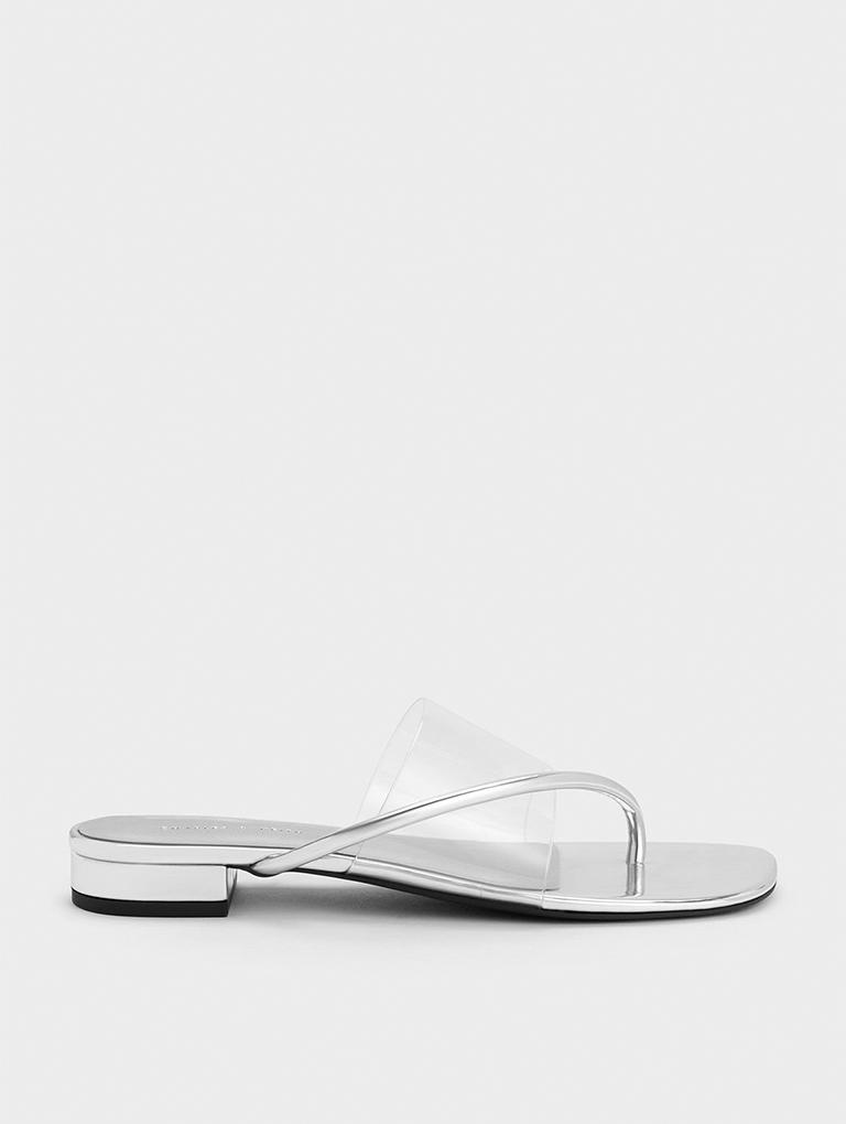 Women’s chain-link block heel sandals - CHARLES & KEITH