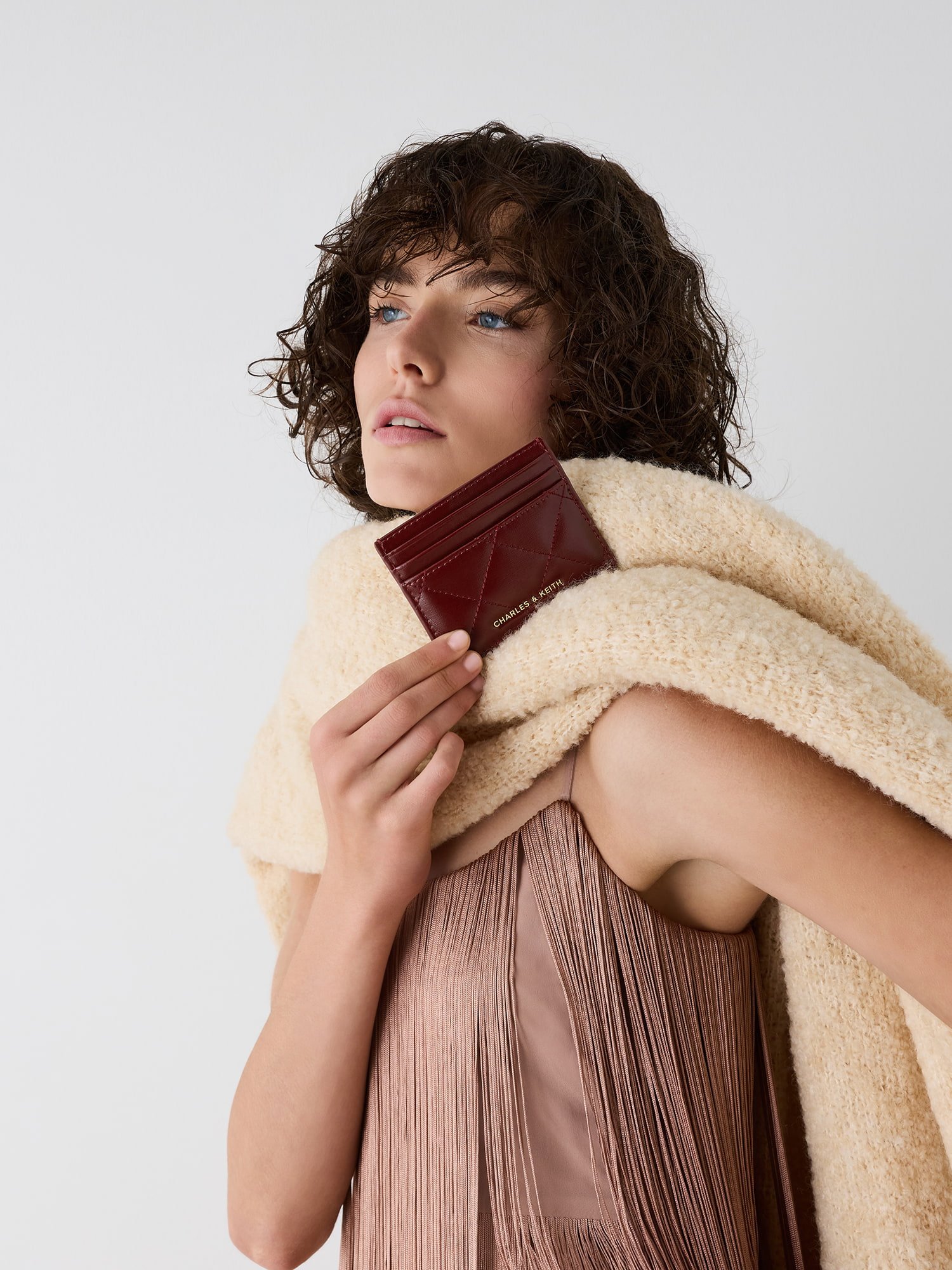 Burgundy Jesmyn Sequinned Two-Way Bag - CHARLES & KEITH