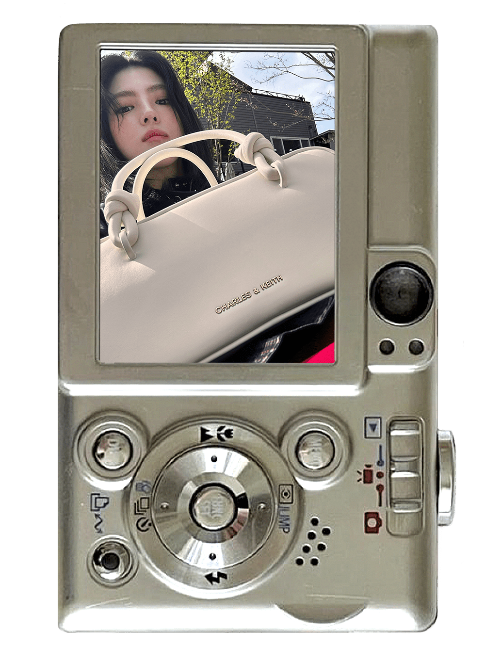 Sammie Knotted-Handle Elongated Bag in cream - CHARLES & KEITH