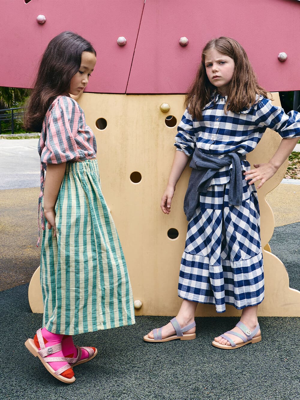 Girls' Yara glittered strappy sandals in purple and pink - CHARLES & KEITH