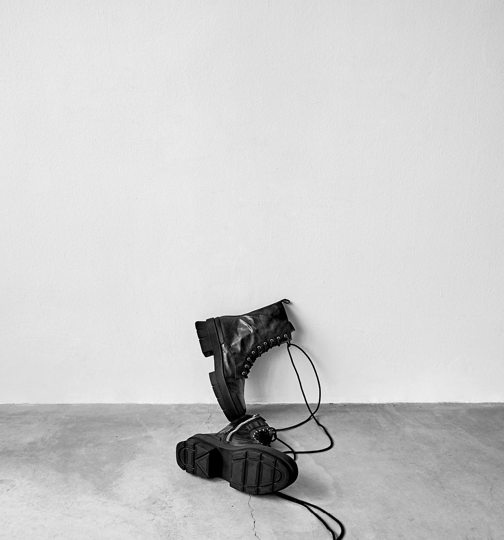 Women’s lace-up combat boots (side view) – CHARLES & KEITH