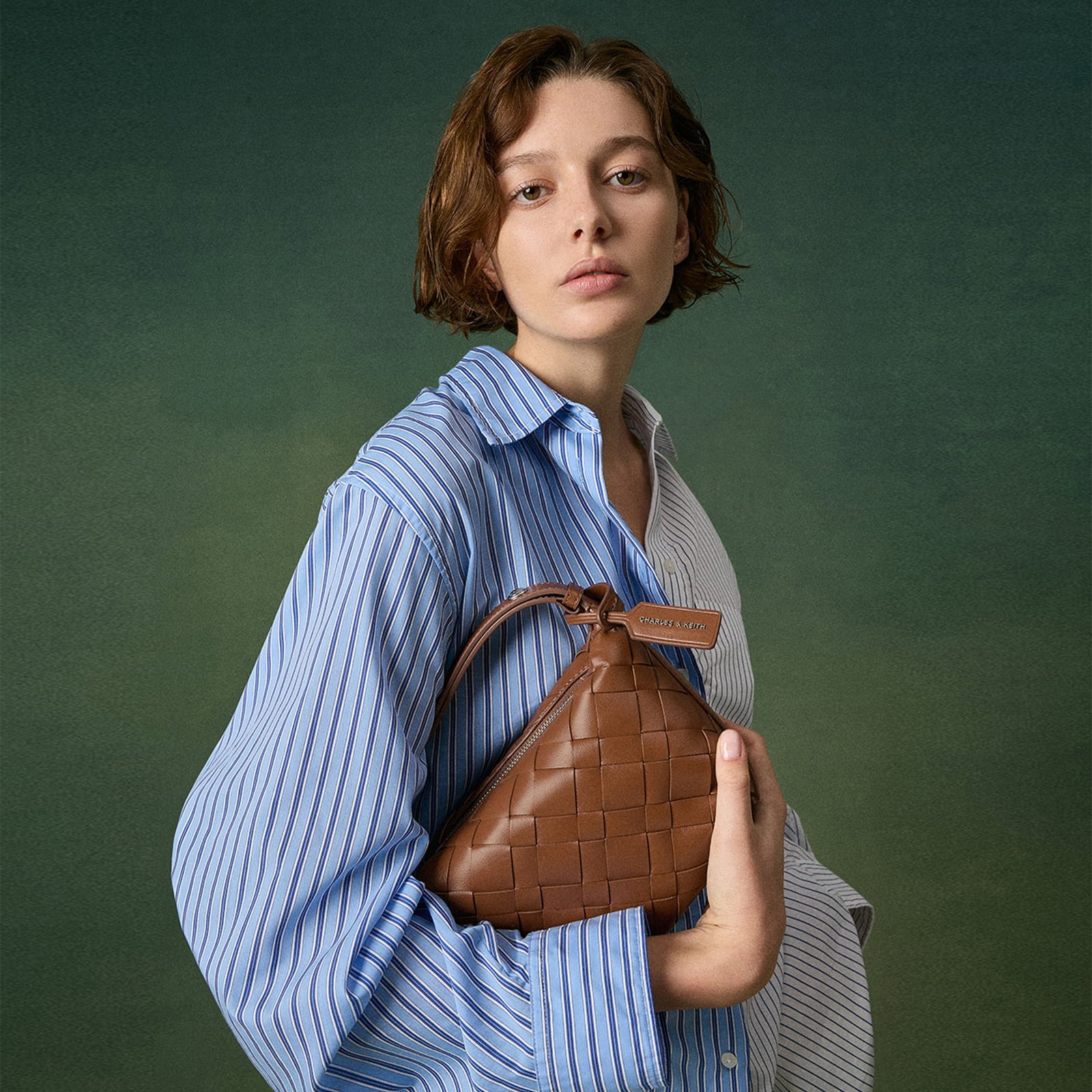 Cream Ivette Woven Shoulder Bag - CHARLES & KEITH