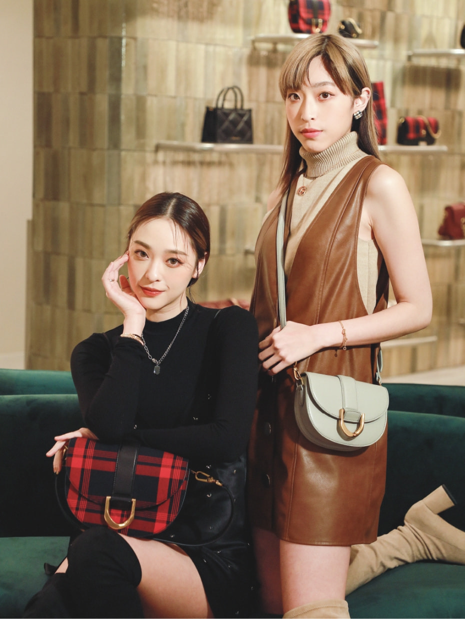 Women’s Gabine saddle bag and textured thigh-high boots, as seen on Pui Nam and Si Nam - CHARLES & KEITH