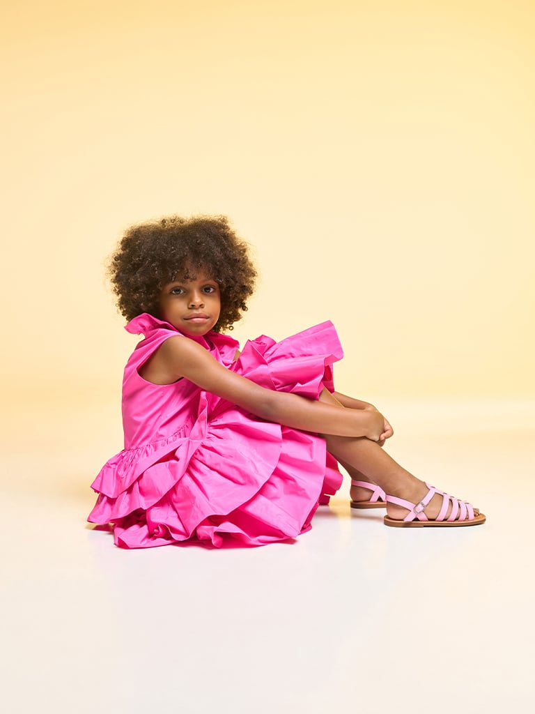 Girls’ caged sandals in light pink - CHARLES & KEITH