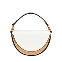 TWO-TONE TOP HANDLE SEMI-CIRCLE BAG