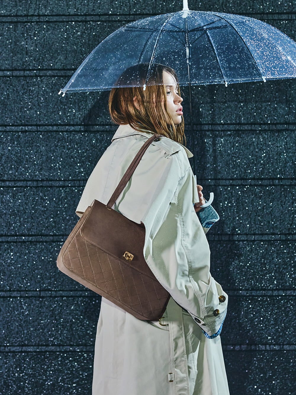 Connie Quilted Shoulder Bag in stone grey - CHARLES & KEITH