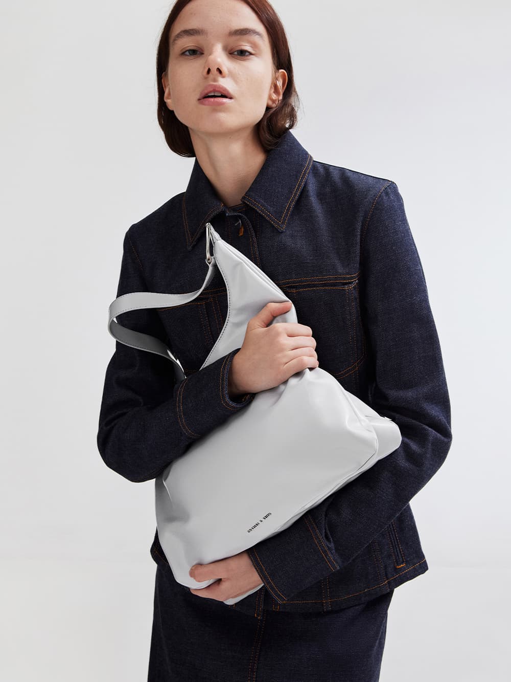 Women’s Grey Slouchy Hobo Bag - CHARLES & KEITH