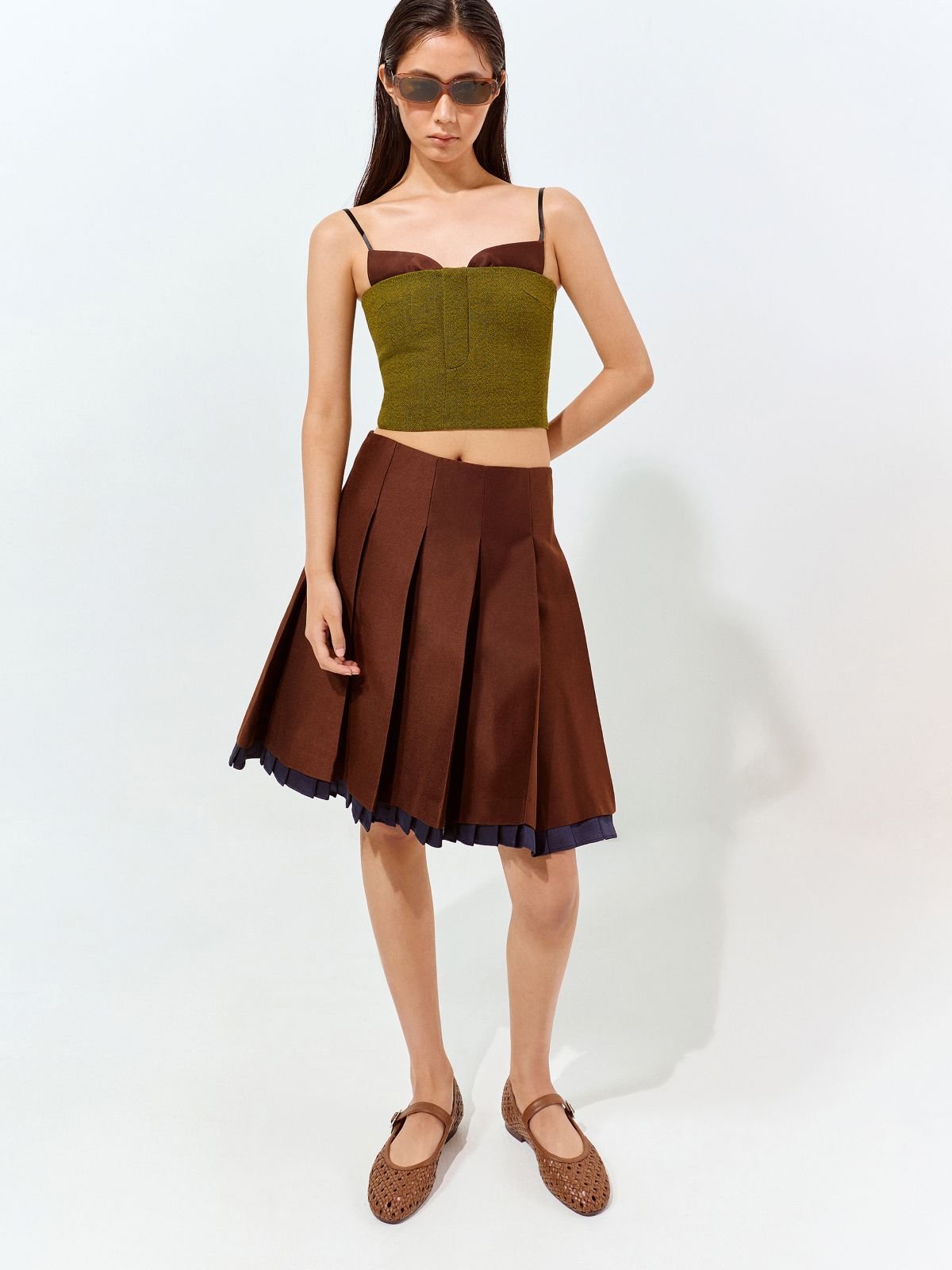 Brown Woven Mary Jane Flats - CHARLES & KEITH