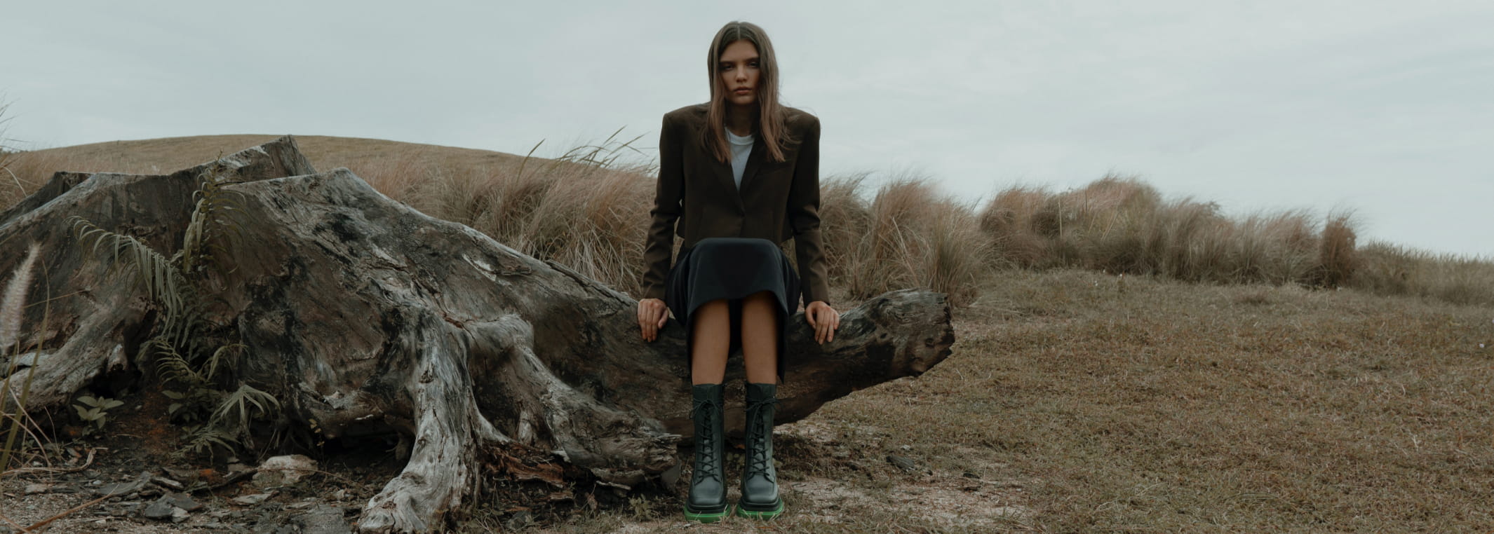 Women’s lace-up ankle boots in black (front view) - CHARLES & KEITH