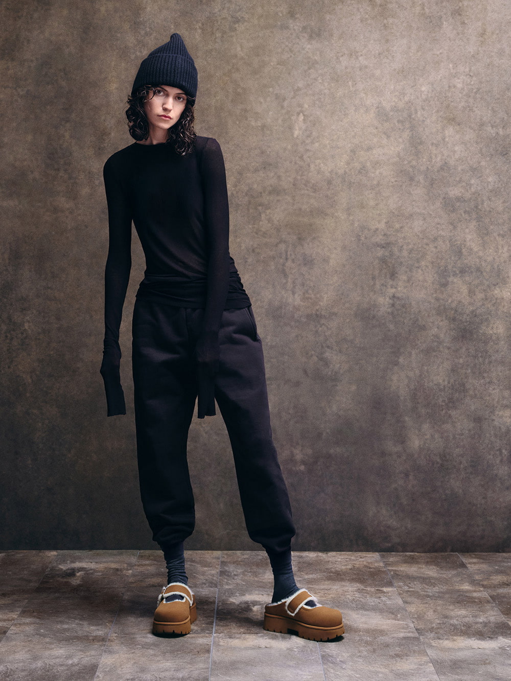 Women’s Bergen textured fur-trim buckled platform mules - CHARLES & KEITH