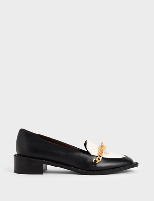 TWO-TONE CHAIN LINK LOAFERS