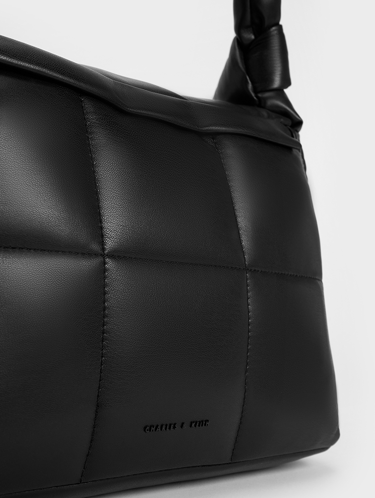 Women’s Errya quilted puffy crossbody bag in jet black – CHARLES & KEITH
