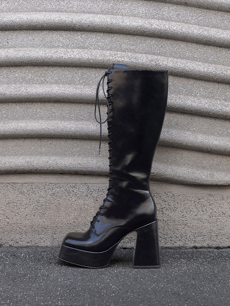Women's Orla platform knee-high boots - CHARLES & KEITH