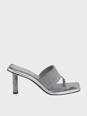 Etta Velvet Heeled Thong Sandals