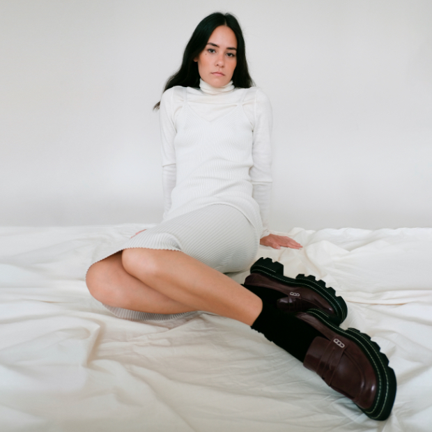 Women’s Perline chunky loafers in dark brown, as seen on Nisi - CHARLES & KEITH