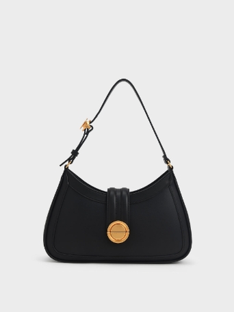 Ember Metallic Accent Hobo Shoulder Bag​