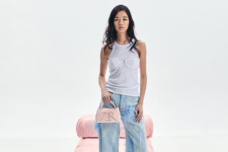 Hazel Bow Panel Top Handle Bag - Soft Pink - CHARLES & KEITH