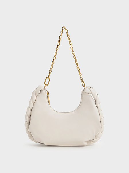 Abby Chain Handle Braided Hobo Bag