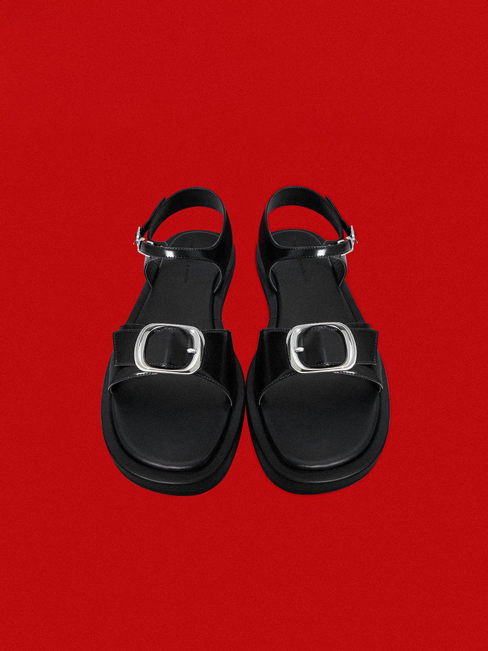 Women’s Buckled Slingback Sandals in black - CHARLES & KEITH