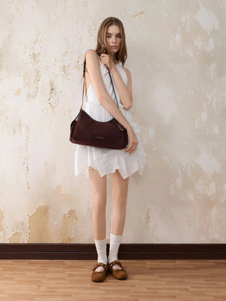 Flats styled with a casual mini dress 