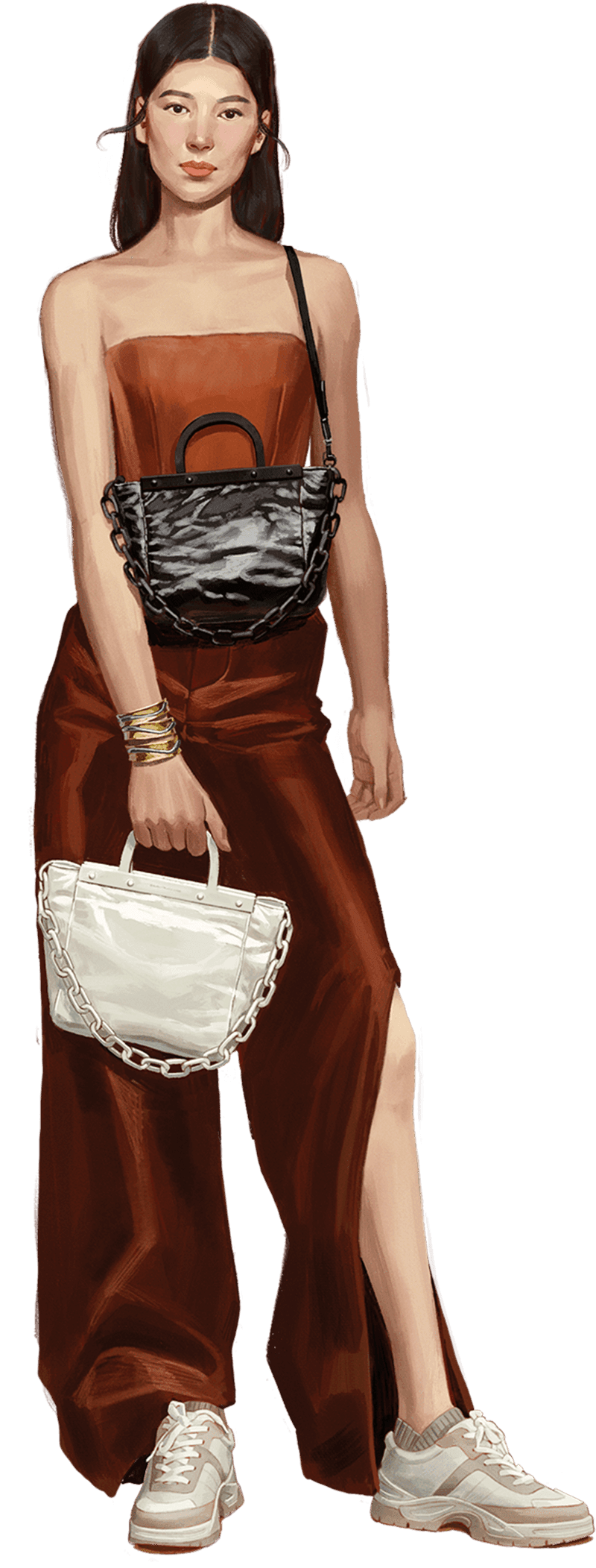 A compilation of illustrations from the CHARLES & KEITH Autumn Winter 2020 campaign - CHARLES & KEITH - Web - Model 3