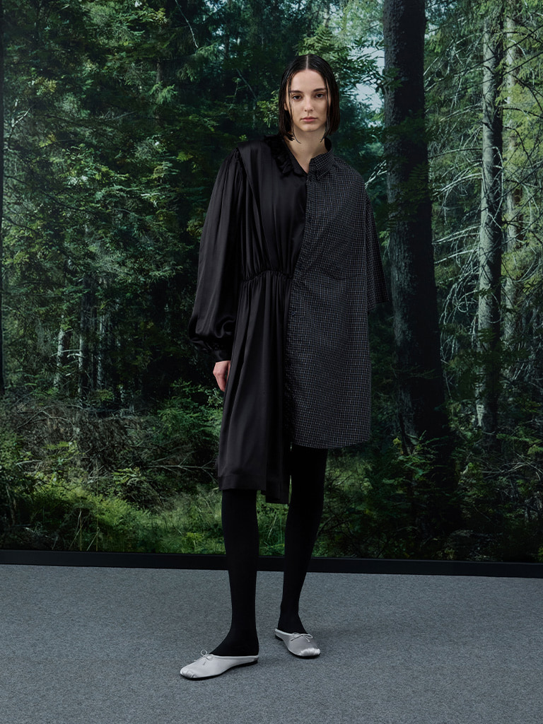 Satin Bow Flat Mules in silver — CHARLES & KEITH