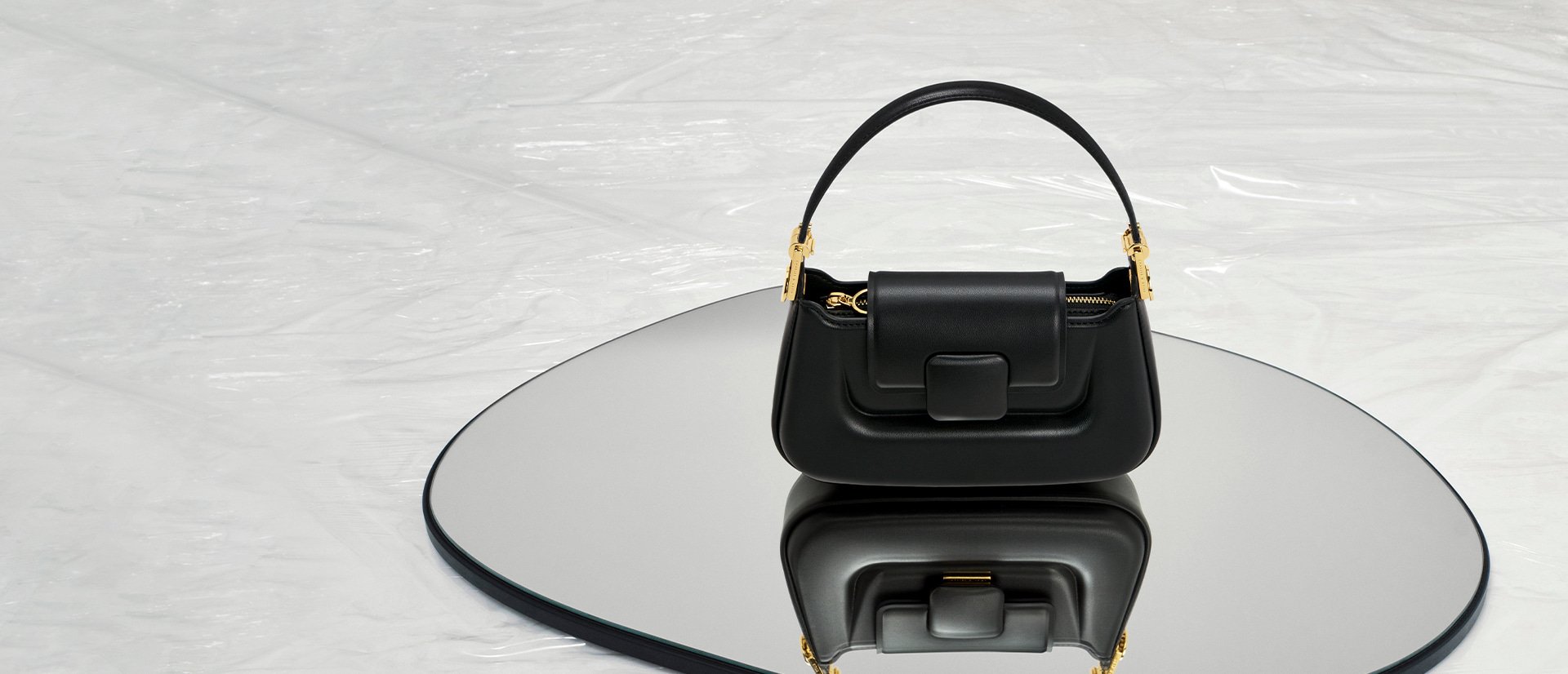 Women’s Koa square push-lock shoulder bag in pink - CHARLES & KEITH