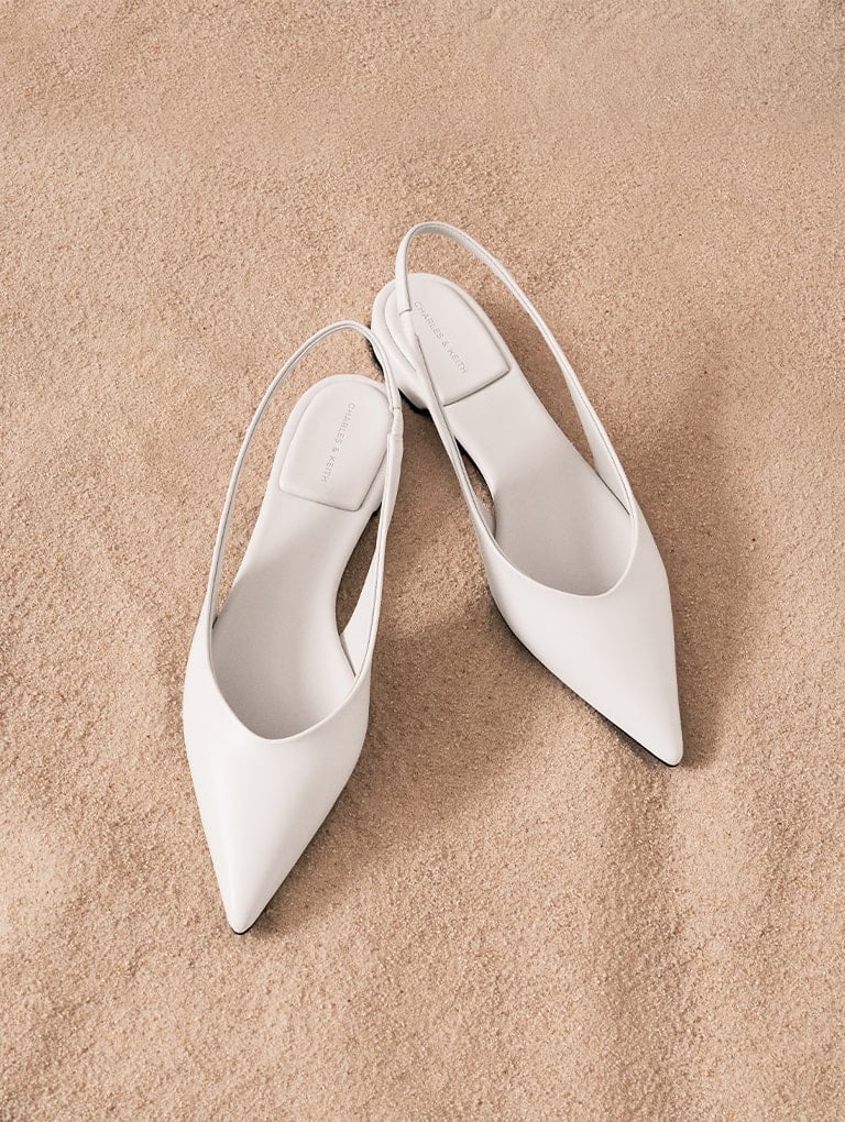 Women’s pointed-toe high-vamp slingback flats – CHARLES & KEITH