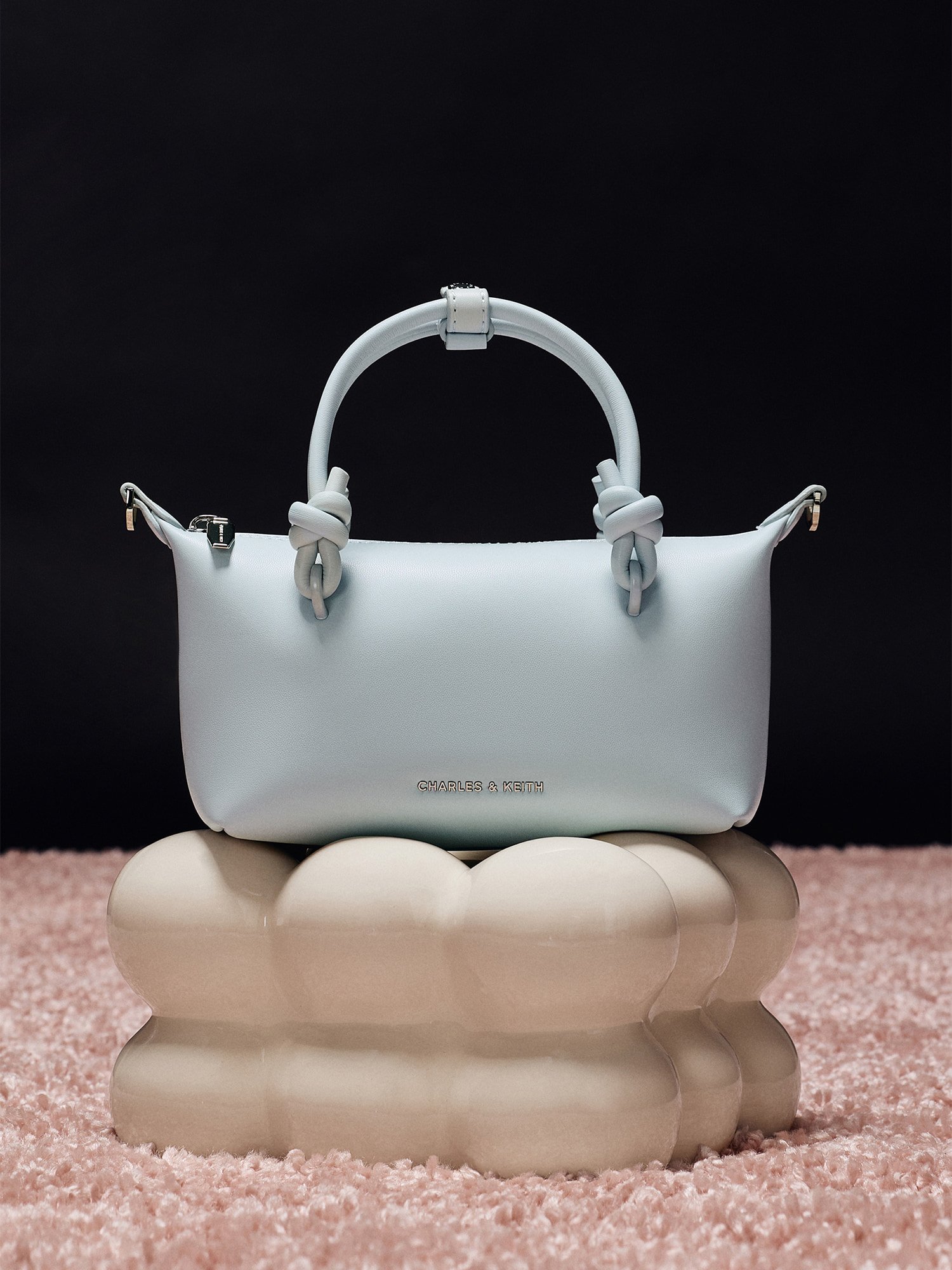 Sammie Knotted-Handle Tote Bag - Sea Salt Blue - Charles & Keith