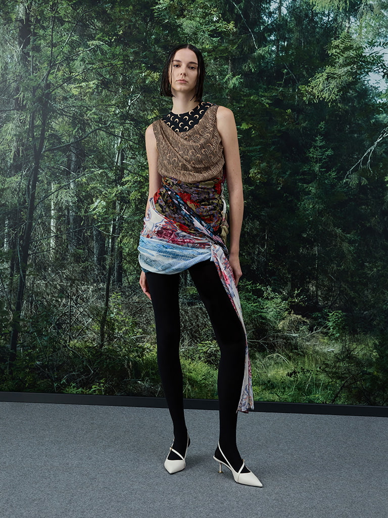 Buckled Sculptural-Heel Slingback Pumps in white — CHARLES & KEITH