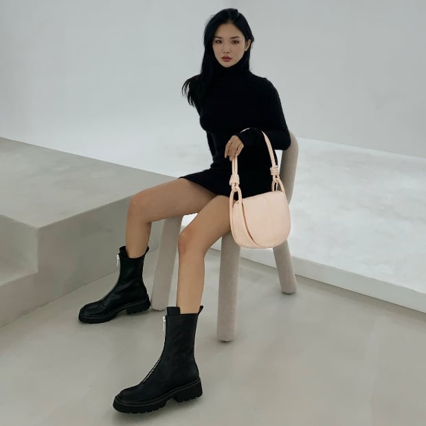 Women’s Luna knotted shoulder handle bag and Billie front-zip ankle boots, as seen on Chailee Son - CHARLES & KEITH