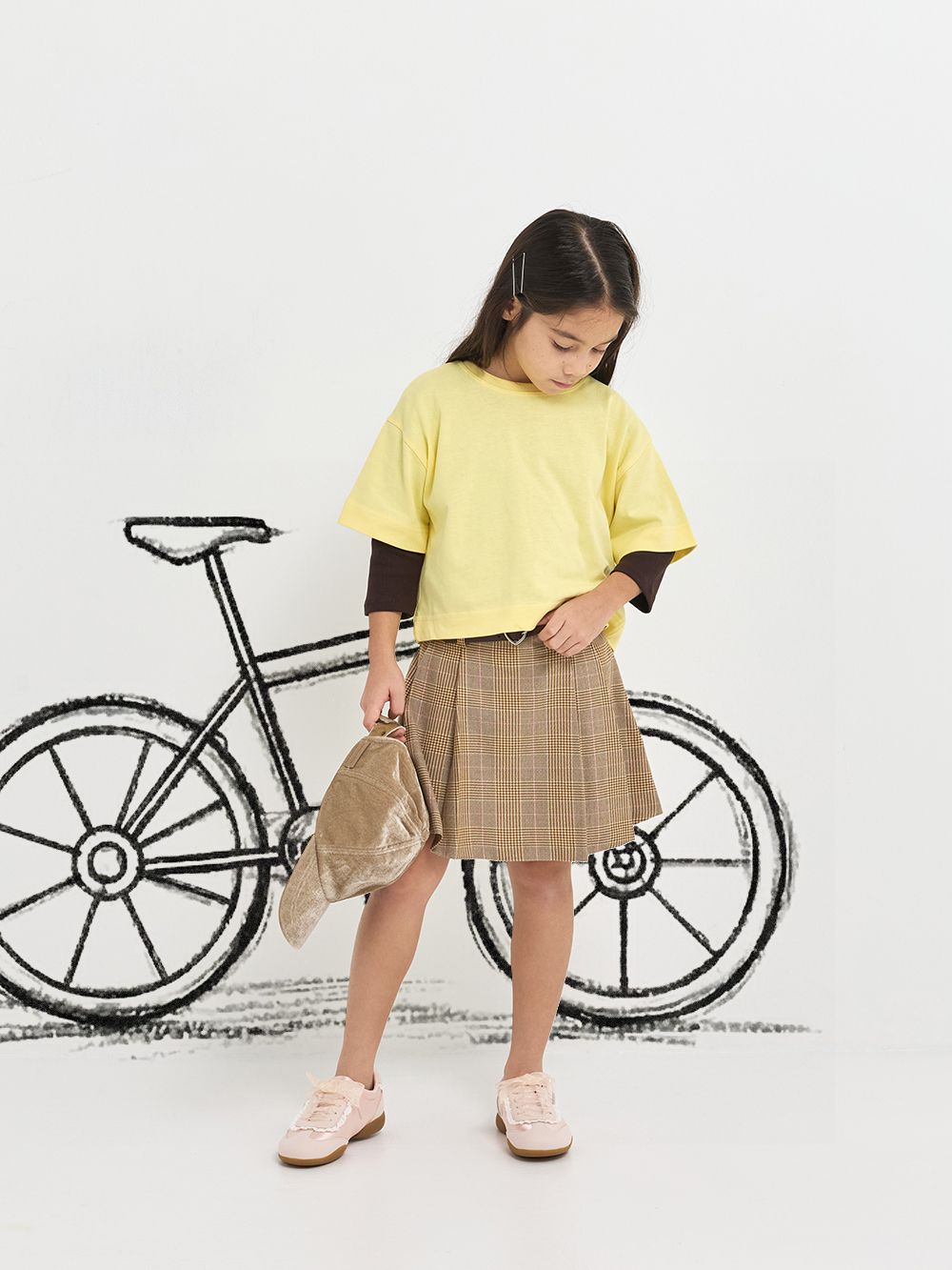 Girls' Lace-Trim Sneakers in light pink - CHARLES & KEITH