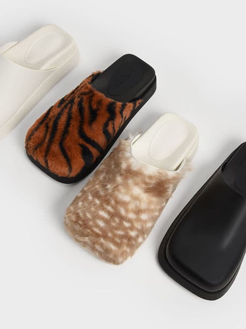 Marcy Furry Flat Mules