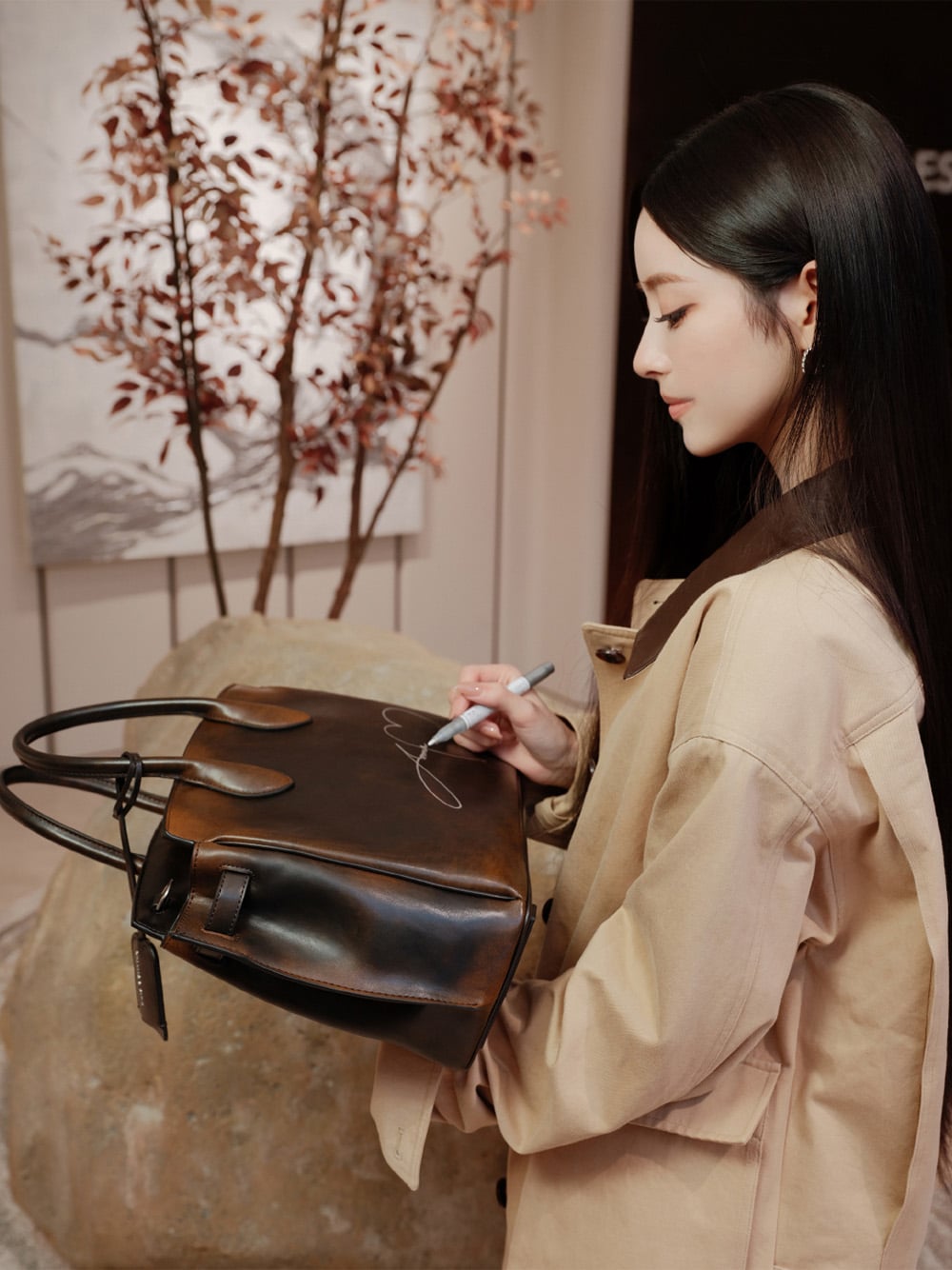 Large Ginevra Tote Bag in brown - CHARLES & KEITH