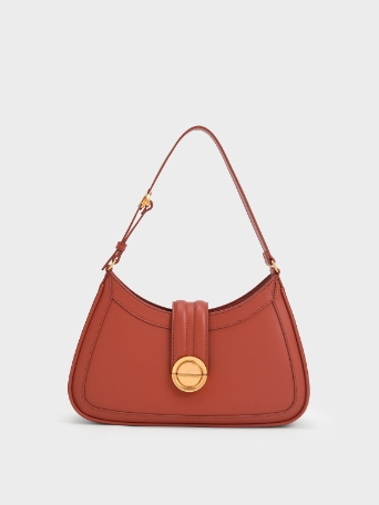 Ember Metallic Accent Hobo Shoulder Bag​